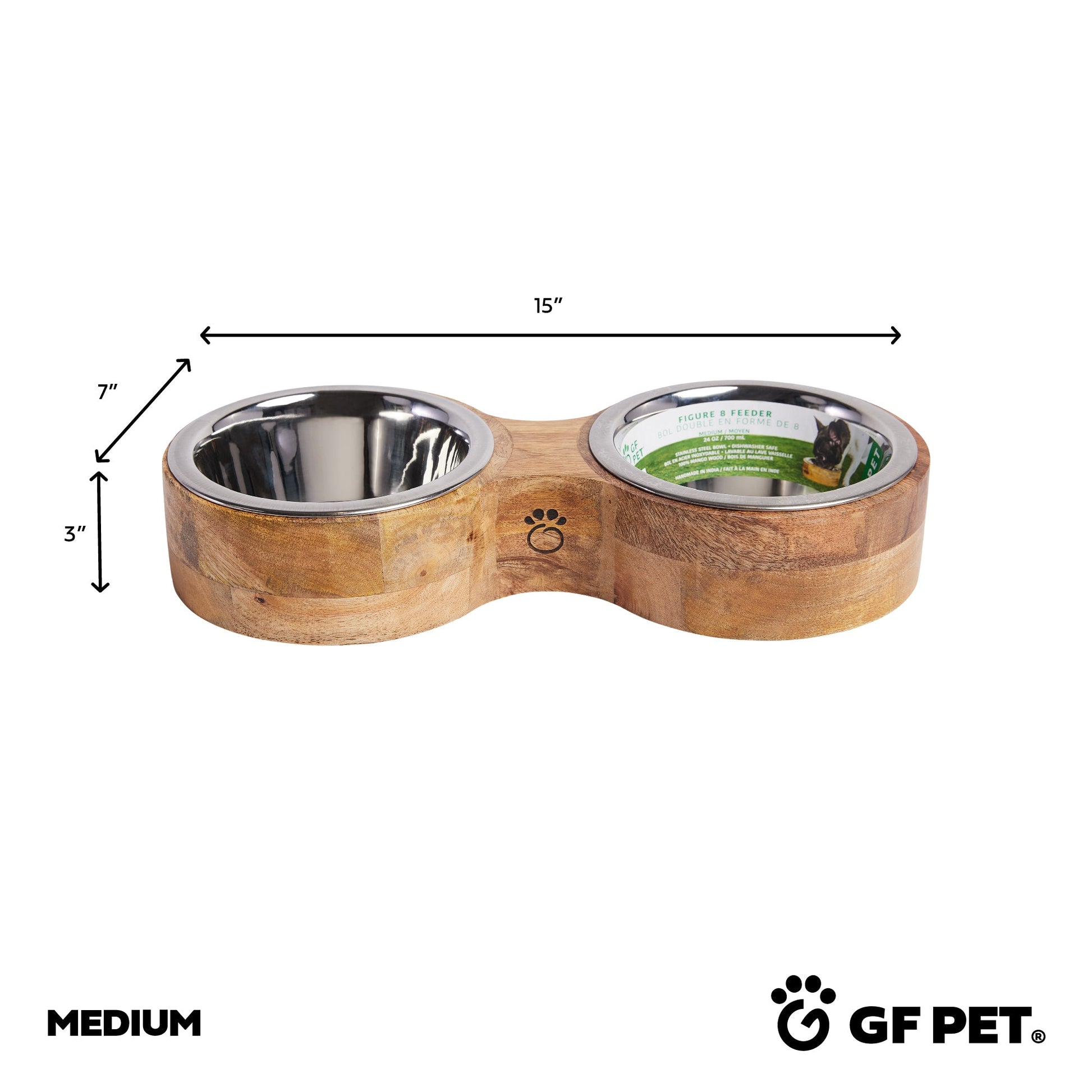 Wood & Metal Feeder Double Diner - GF Pet.us