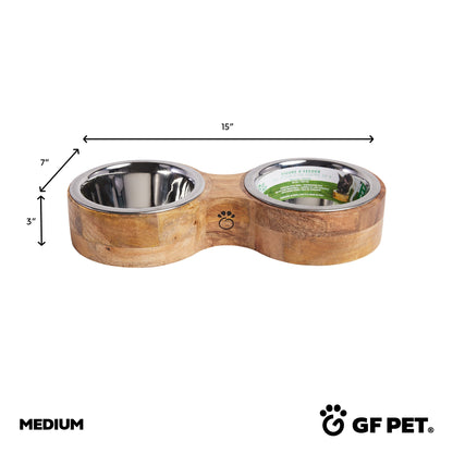 Wood & Metal Feeder Double Diner - GF Pet.us