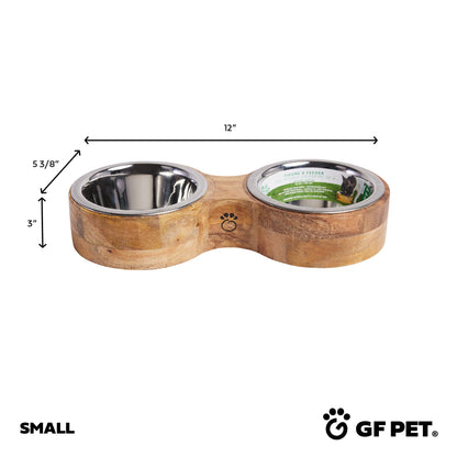 Wood & Metal Feeder Double Diner - GF Pet.us