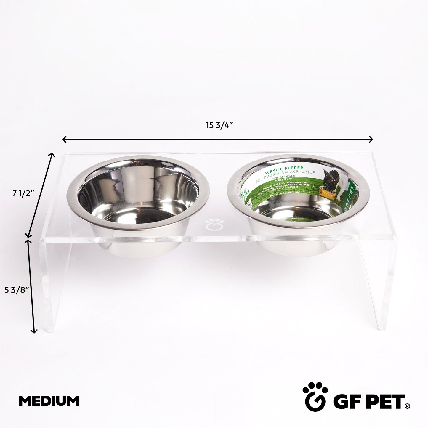 Modern Clear Acrylic Elevated Double Pet Feeder for Comfort