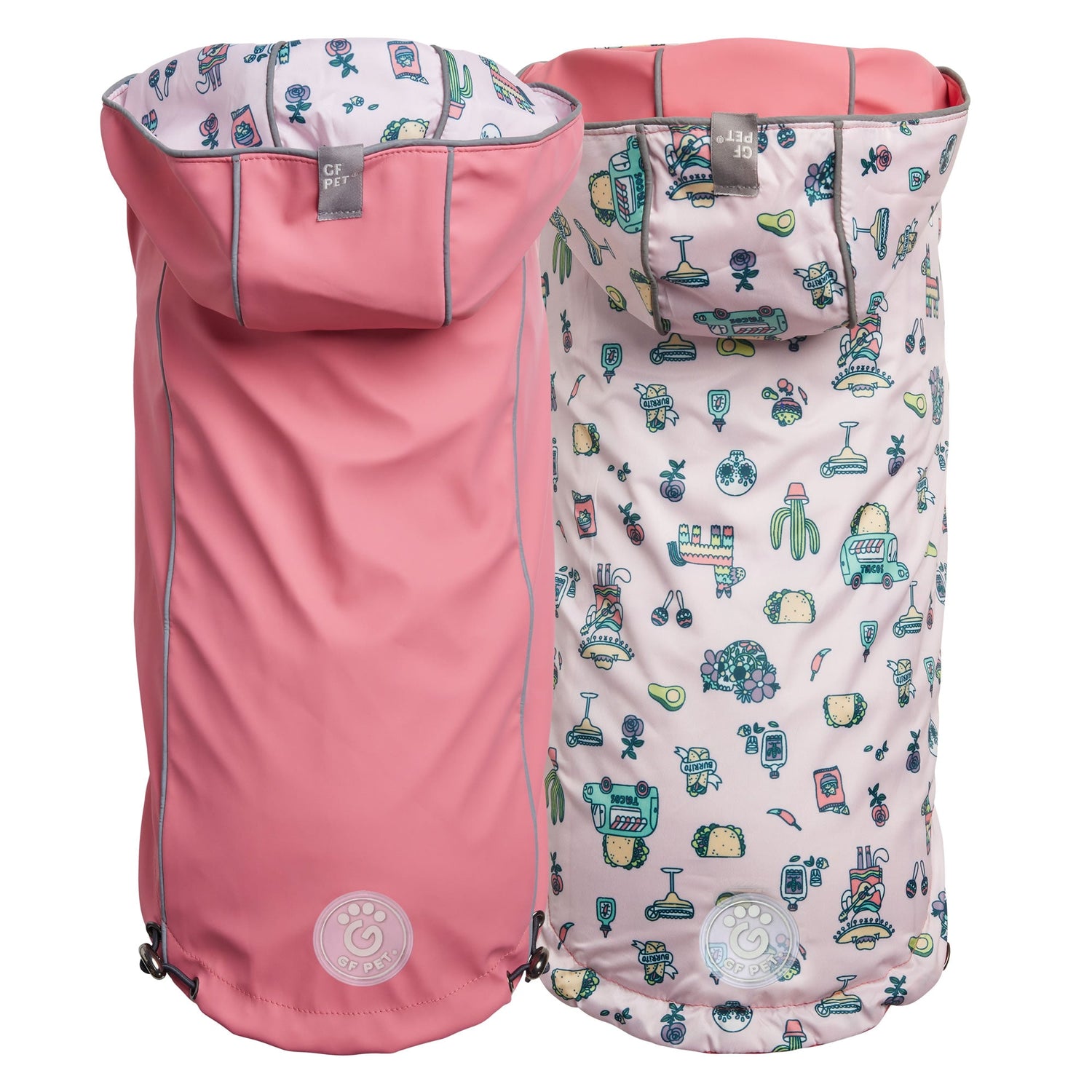 Reversible Elasto - Fit Raincoat - Pink/Pink - Raincoat - GF Pet.us - 2XS - GJ023S3 - PP - 2XS