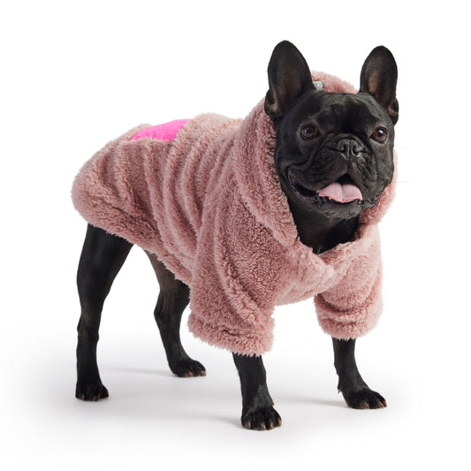 Cozy Hoodie Pink Dog Apparel Premium Pet Supply Premium - detail view