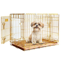 24-42" Collapsible Copper Gold Dog Crate GLD24-42