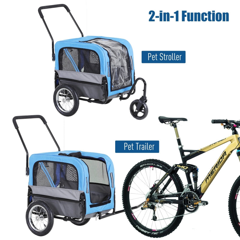 2-in-1, 3 Wheel Pet Jogging Stroller Bike Trailer - Purrfect Pet Kingdom