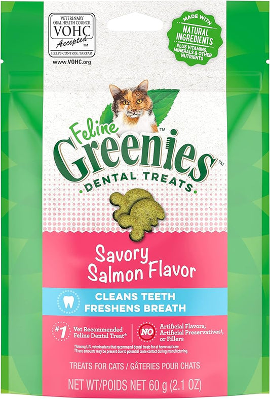 Greenies FELINE GREENIES Savory Salmon Flavored Dental Treats