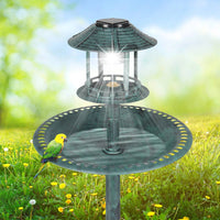 Outdoor Garden Birdbath in Green Copper Patina Finish with