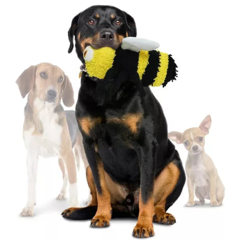 Microfiber Ball Yellow Bee Durable Dog Toy