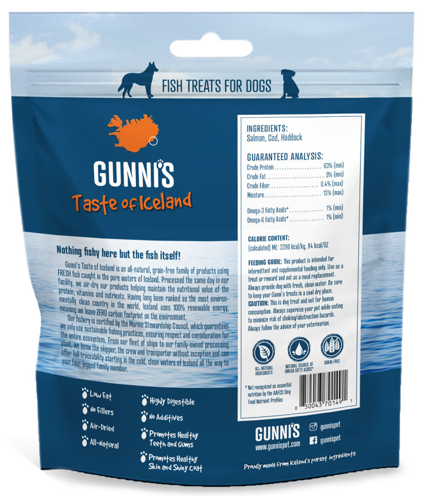 Dog Treats Gunni's Salmon Wafers Iceland Human-Grade 5oz 🐟