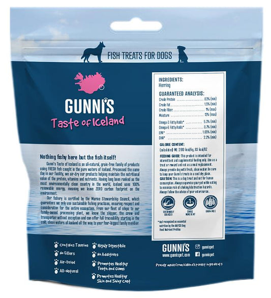 Gunni's Whole Herring Dog Treats (3oz) - Dog Treats - The Family Pet