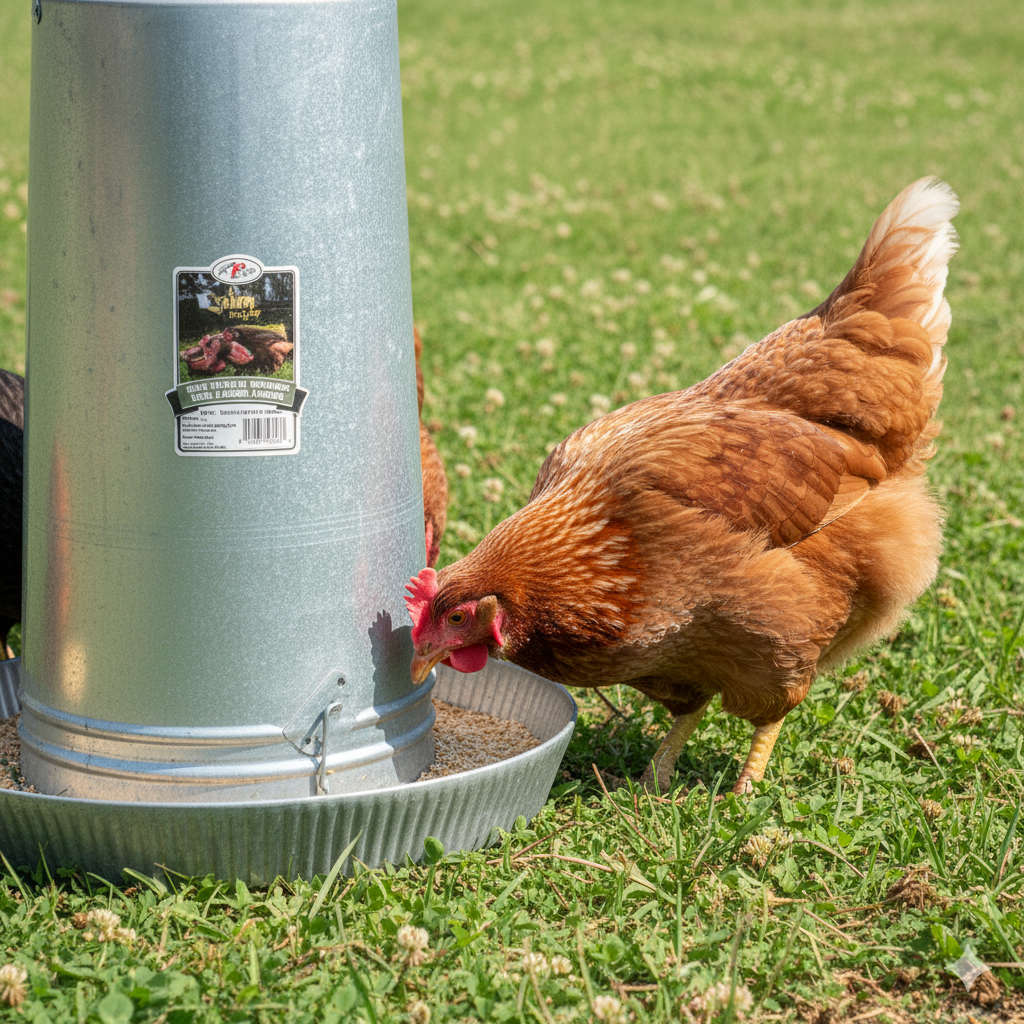 Little Giant 40-Pound Hanging Metal Poultry Feeder Outdoor Galvanized Steel