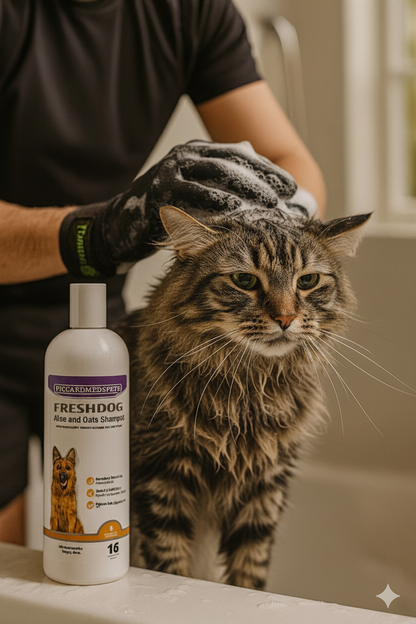 Piccardmeds4pets Aloe Oats Dog Shampoo 16oz + HandsOn
