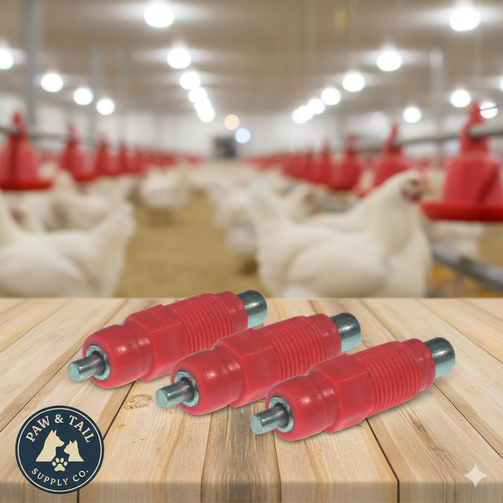 Monoflo Stainless Steel Poultry Nipple Drinker Durable 1/8" Threaded Design 3-Pack