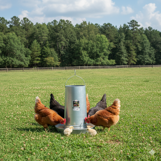 Little Giant 40-Pound Hanging Metal Poultry Feeder Outdoor Galvanized Steel