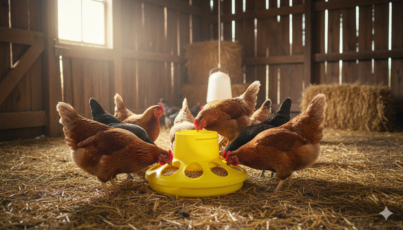 Little Giant Plastic Poultry Feeder Base Heavy Duty 1 Quart Yellow