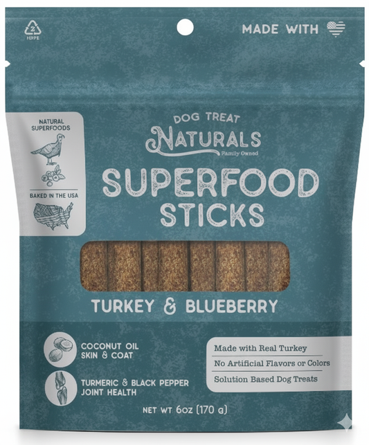Turkey Blueberry Superfood Dog Treats 10 Oz 🦃