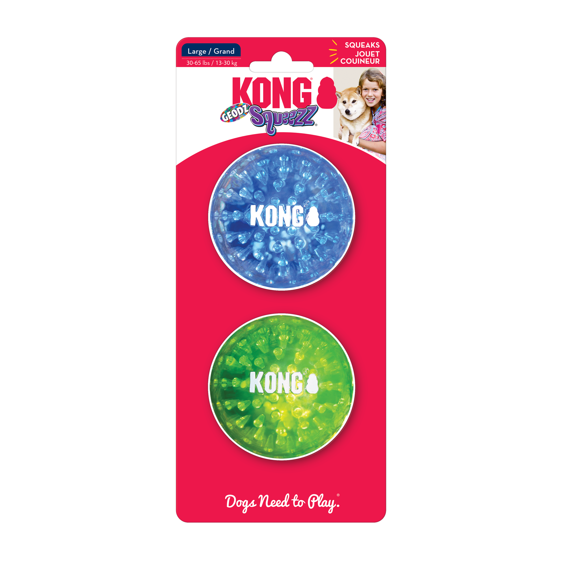 Kong Squeezz Geodz Large (2pk) - Kong Dog Toys - The Family Pet
