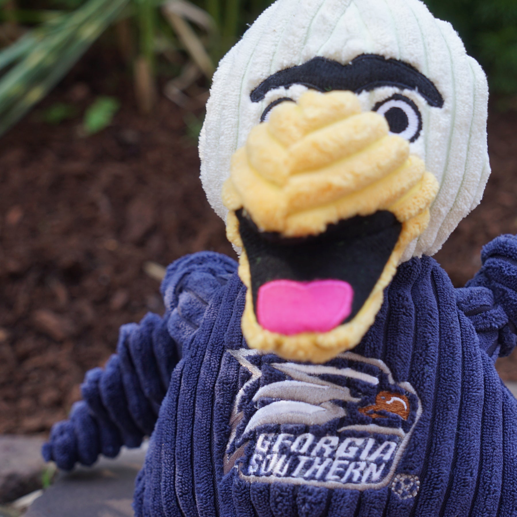 Dog Toy NCAA Georgia Southern University Gus the Eagle Essen - size and texture image for dog toy