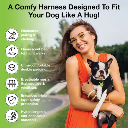 EcoBark Step In Dog Harness Reflective Mesh For Small Breeds