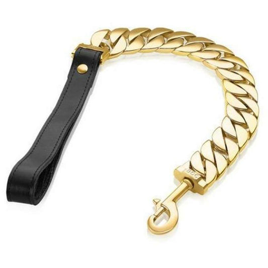 Dog Leash Cuban Link 14K Gold Plated Luxury Kilo ⛓️