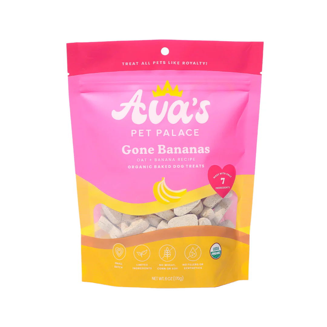 Ava's Pet Palace Gone Bananas Organic Dog Treats 2-Pack 🍌