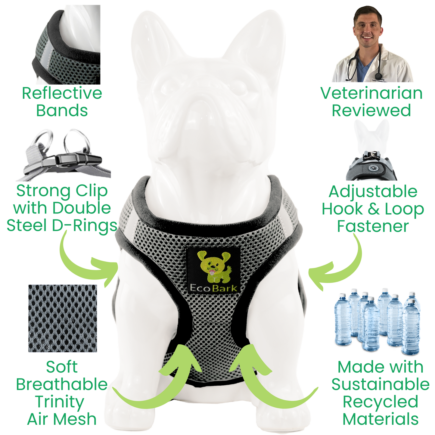 Dog Harness EcoBark Step In Harness XXXS to Small Breeds- - gallery product image for dog harness
