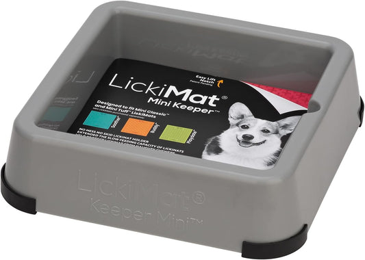LickiMat Outdoor Keeper Gray Slow Feeder for Dogs and Cats
