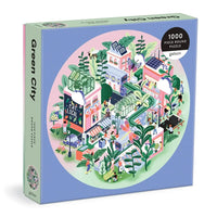 Green City 1000 Piece Round Jigsaw Puzzle Galison