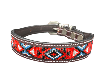 Epic Padded Beaded Leather Dog Collar – Durable Comfort