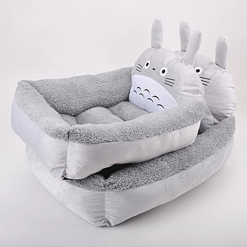 Cute Cartoon Pet Bed - Winter Warm Sofa for Small & Medium Dogs, Cats