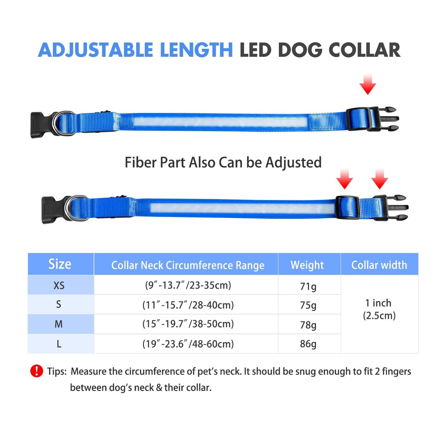 Luminous Dog Collar Waterproof Safety 🌟
