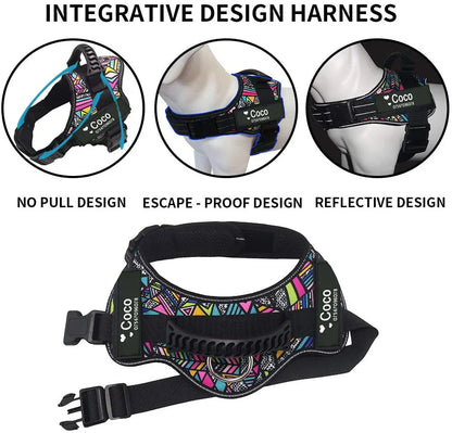 🦮 Professional Service Dog Harness - Custom ID Vest with Reflective Safety Design