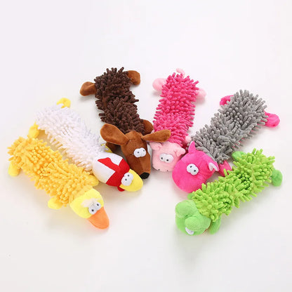 Plush Animal Squeaky Toy - Durable Fun for Small Dogs