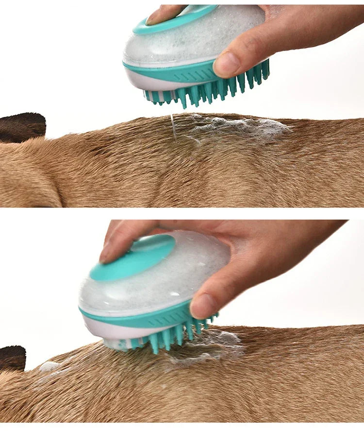 2 - in - 1 Pet Bath Brush – Soft Silicone Dog Cat Grooming & Massage Comb - WTN Essentials