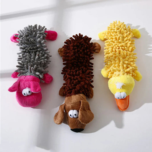 Plush Animal Squeaky Toy - Durable Fun for Small Dogs