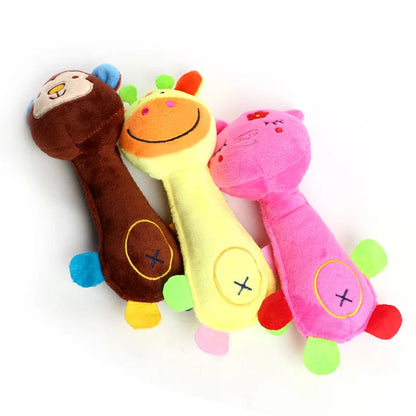 Plush Animal Squeaky Toy - Durable Fun for Small Dogs