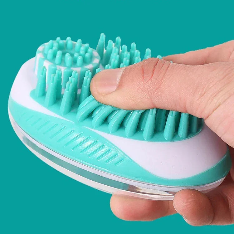 2 - in - 1 Pet Bath Brush – Soft Silicone Dog Cat Grooming & Massage Comb - WTN Essentials