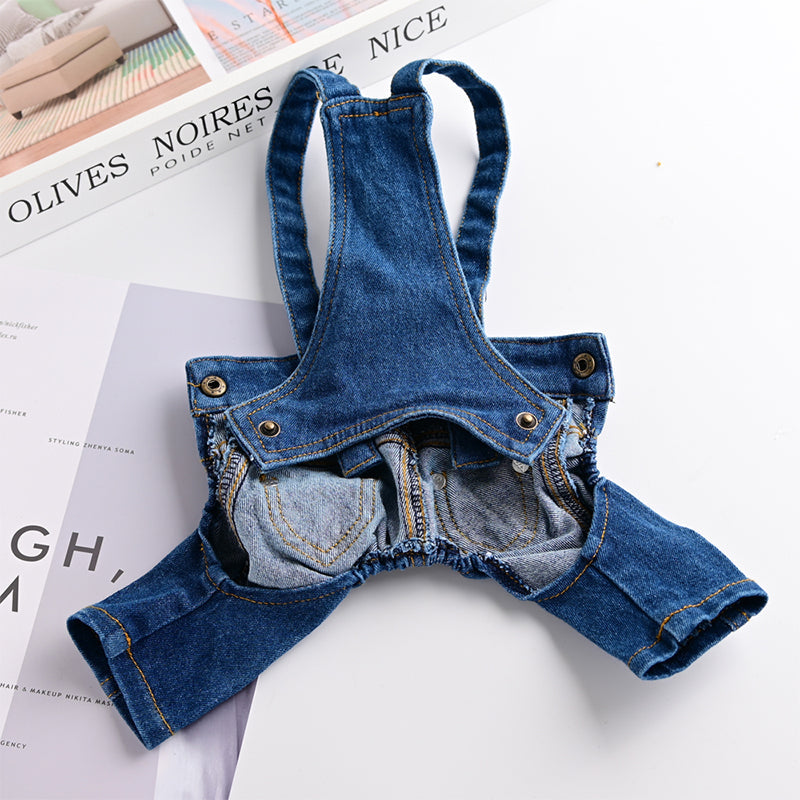 Denim Jumpsuit for Small Pets - Purrfect Pet Kingdom