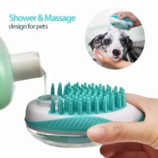 2 - in - 1 Pet Bath Brush – Soft Silicone Dog Cat Grooming & Massage Comb - WTN Essentials