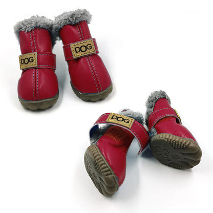 Dog Snow Boots Waterproof Fleece Lined Warm Winter 🥾