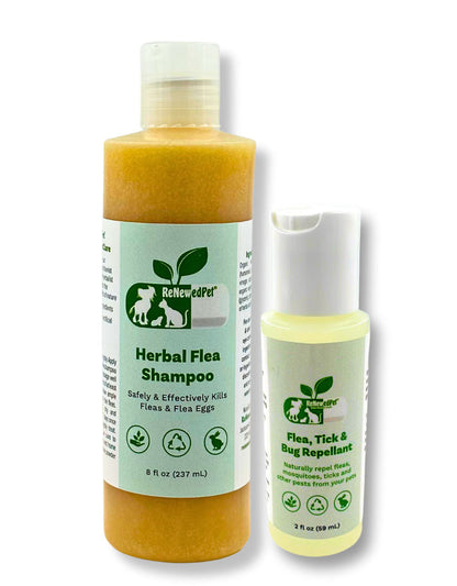 Organic Flea and Tick Shampoo Grooming Kit for All Pets
