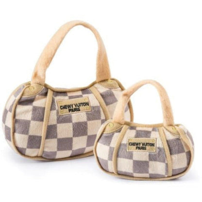 Checker Chewy V Handbag Plush Squeaky Dog Toy - 3 sizes