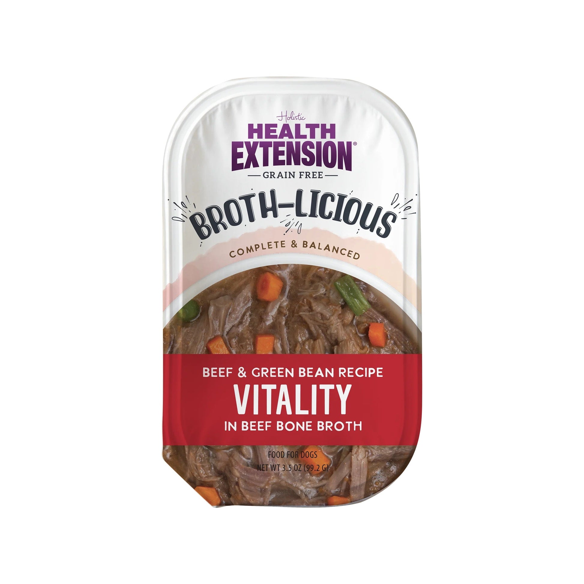 Health Extension Broth - Licious Vitality Beef & Green Beans Bone Broth Topper (3.5oz) - Health Extension Dog Food - The Family Pet