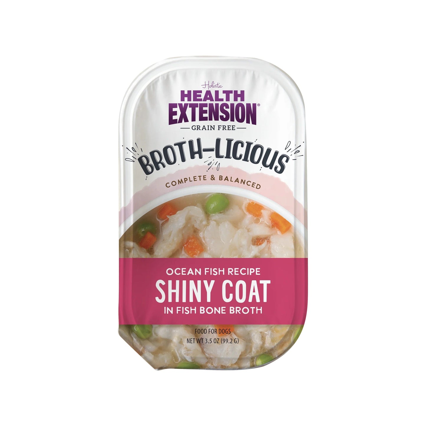 Health Extension Broth - Licious Shiny Coat Oceanfish Bone Broth Topper (3.5oz) - Health Extension Wet Dog Food - The Family Pet