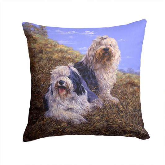 Old English Sheepdogs by Michael Herring Throw Pillow - 14x14 Decorative Pillow – Art for Your Home & Patio HMHE0229PW1414