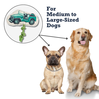 Army Jeep Plush Dog Toy Squeaker Crinkle 🚙