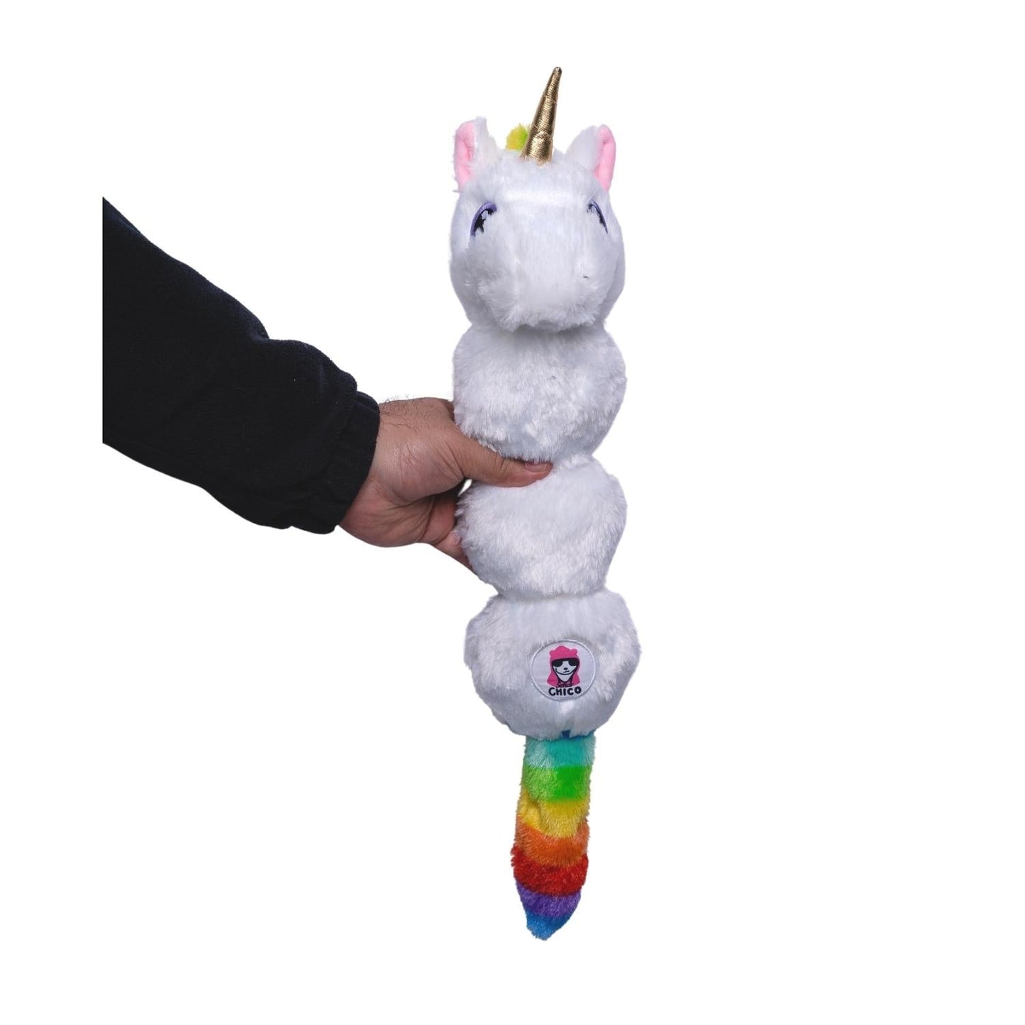 Colorful Unicorn Magical Creature Plush Dog Toy – with Squeaker &