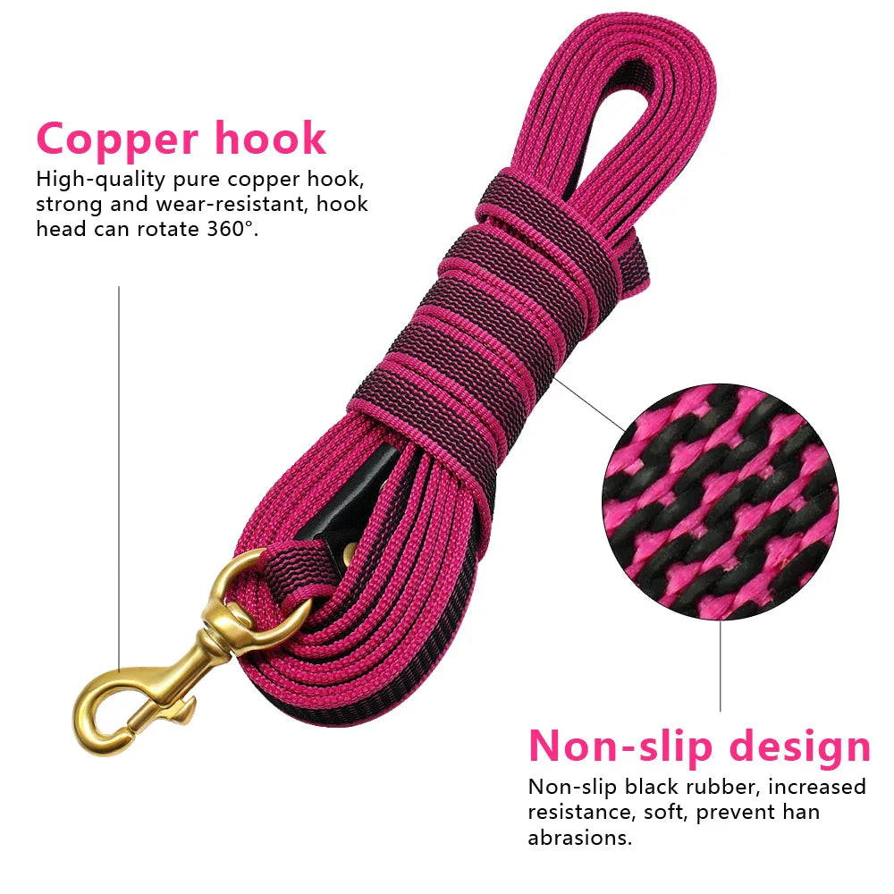 Long Dog Tracking Leash Non - Slip Nylon Training Leads Walking Leads 2m 3m 5m For Medium Large Dogs Heavy Duty - Equipment & Accessories - THRIXINE