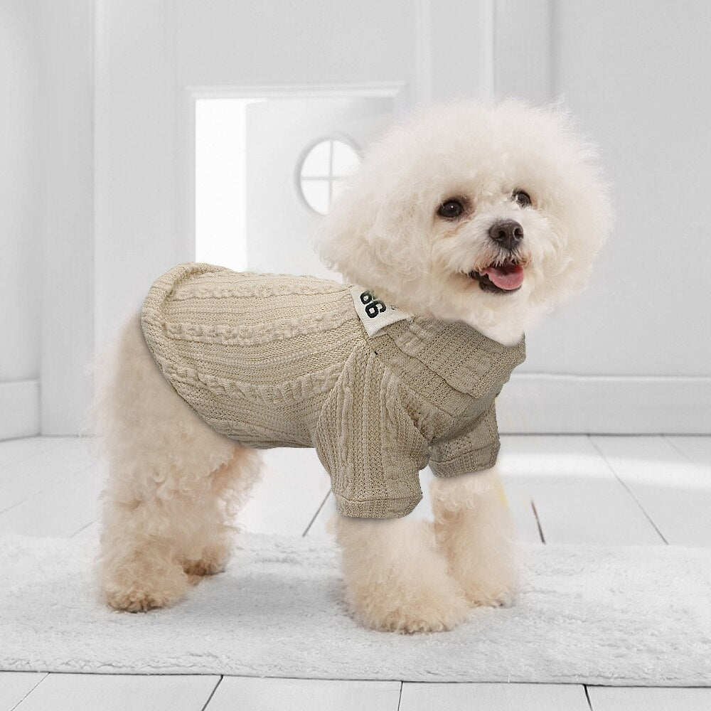Winter Warm Knitted Turtleneck Sweater for Small Dogs or Cats - Purrfect Pet Kingdom