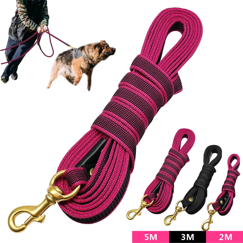 Long Dog Tracking Leash Non - Slip Nylon Training Leads Walking Leads 2m 3m 5m For Medium Large Dogs Heavy Duty - Equipment & Accessories - THRIXINE