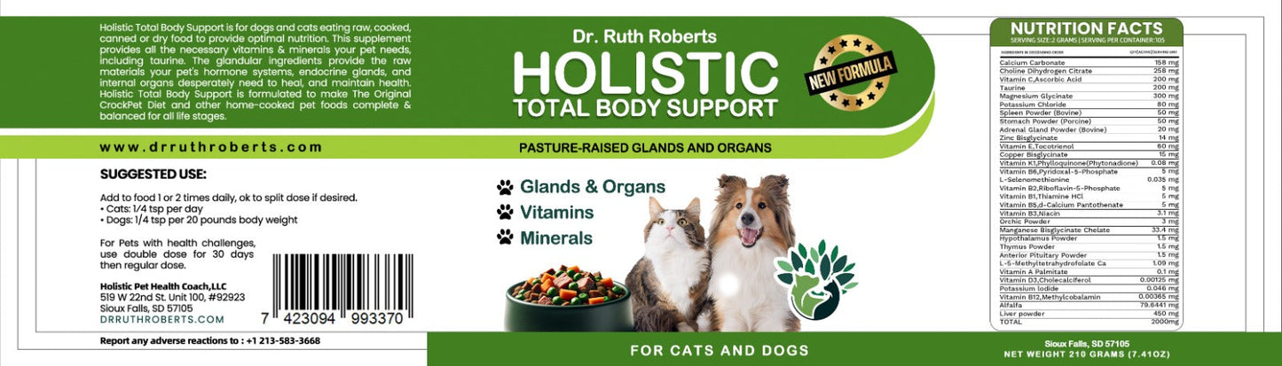 Pet Vitamins-Holistic Total Body Support Multi-Vitamin